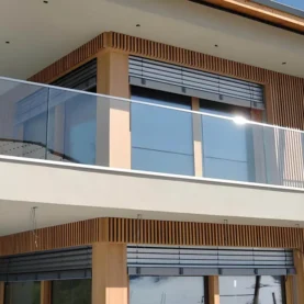 Railing with toughened glass