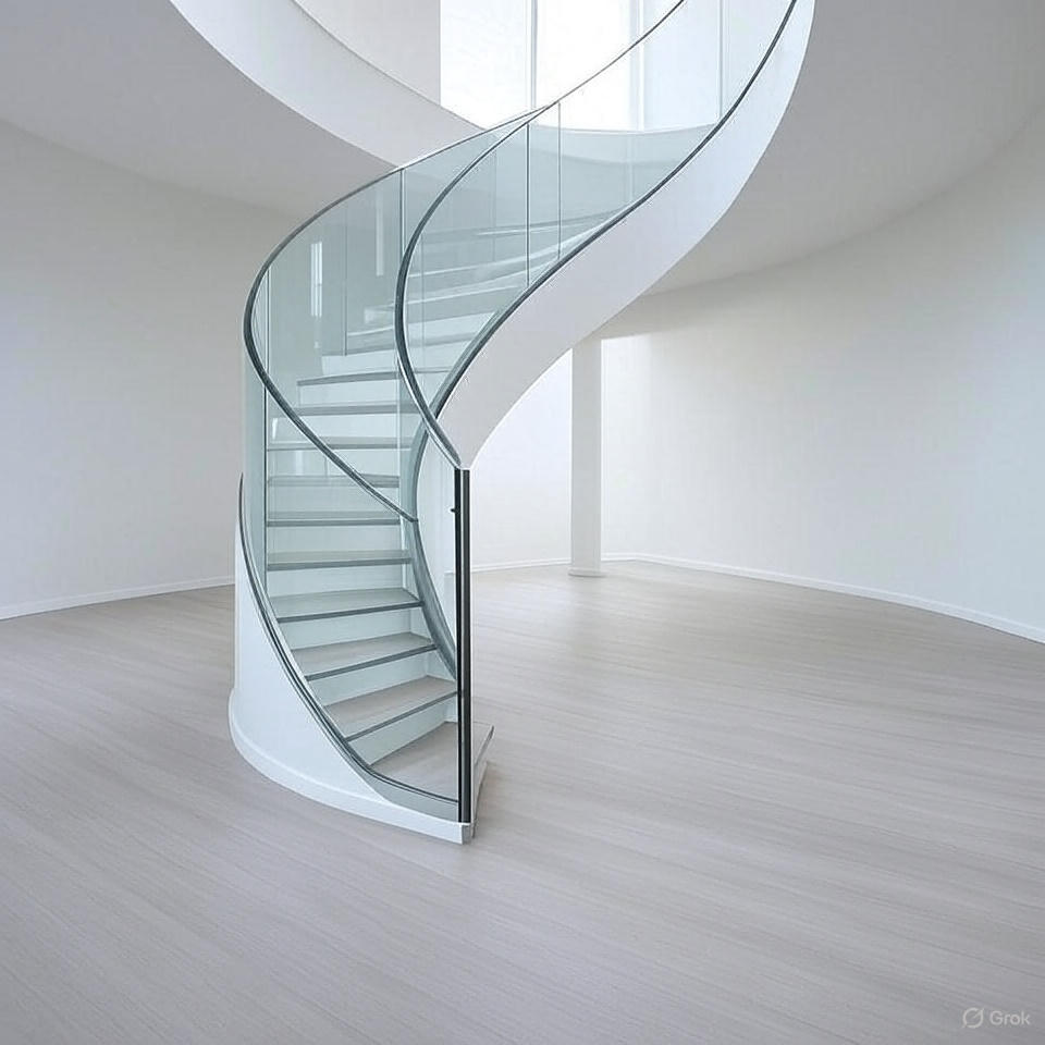 Enhance Your Home with Spiral Staircase and Curved Balconies